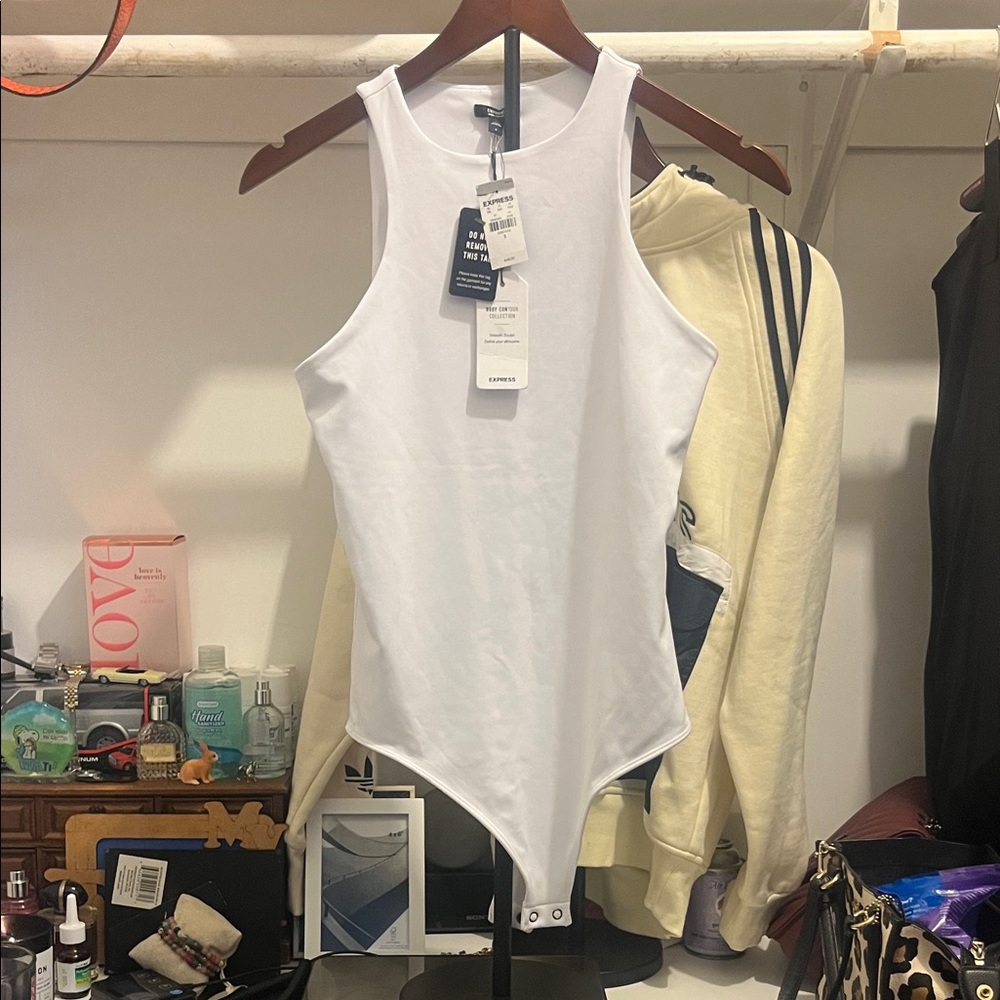 Express Sleek White Sleeveless Top
